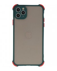 iPhone 11 Pro Max - Siliconen anti-shock hardcase combi groen/rood