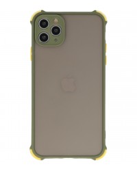 iPhone 11 Pro Max - SIliconen Anti-shock hardcase combi groen/geel