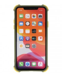 iPhone 11 Pro Max - SIliconen Anti-shock hardcase combi groen/geel