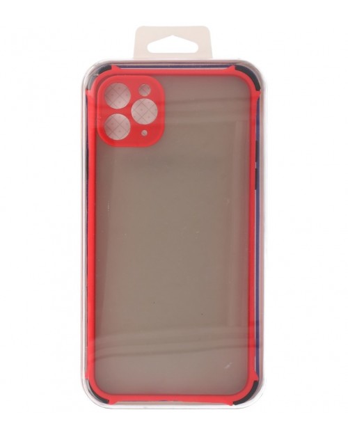 iPhone 11 Pro Max - Siliconen anti-shock hardcase combi rood/zwart