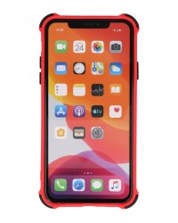 iPhone 11 Pro Max - Siliconen anti-shock hardcase combi rood/zwart