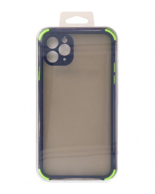 iPhone 11 Pro - Siliconen anti-shock hardcase combi blauw/groen
