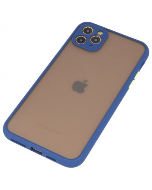 iPhone 11 Pro Max - Siliconen hardcase blauw