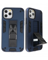 iPhone 11 Pro Max - Siliconen stand hardcase blauw
