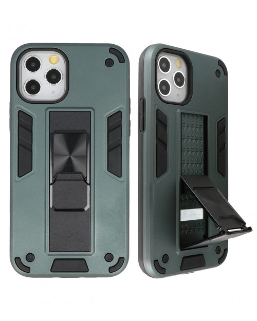 iPhone 11 Pro - Siliconen stand hardcase donker groen 
