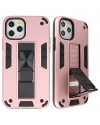 iPhone 11 Pro Max - Siliconen stand hardcase roze