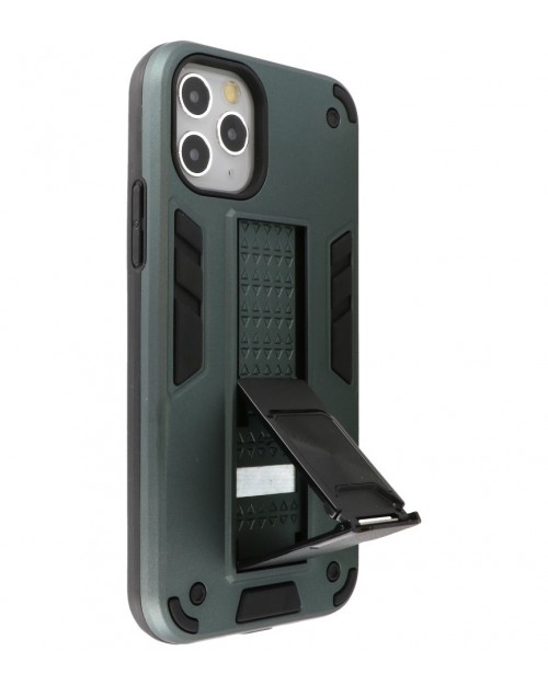 iPhone 11 Pro - Siliconen stand hardcase donker groen 