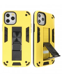 iPhone 11 Pro - Siliconen stand hardcase geel