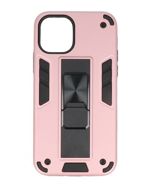 iPhone 11 Pro - Siliconen stand hardcase roze