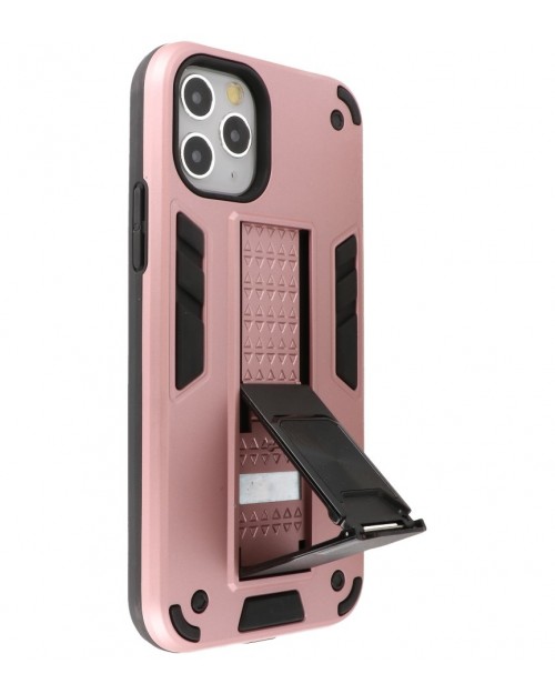 iPhone 11 Pro - Siliconen stand hardcase roze