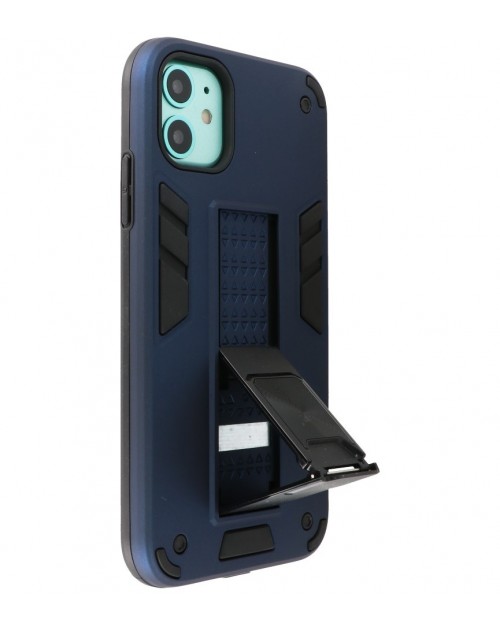 iPhone 11 - Siliconen hardcase stand blauw
