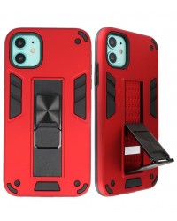 iPhone 11 - Siliconen stand hardcase rood