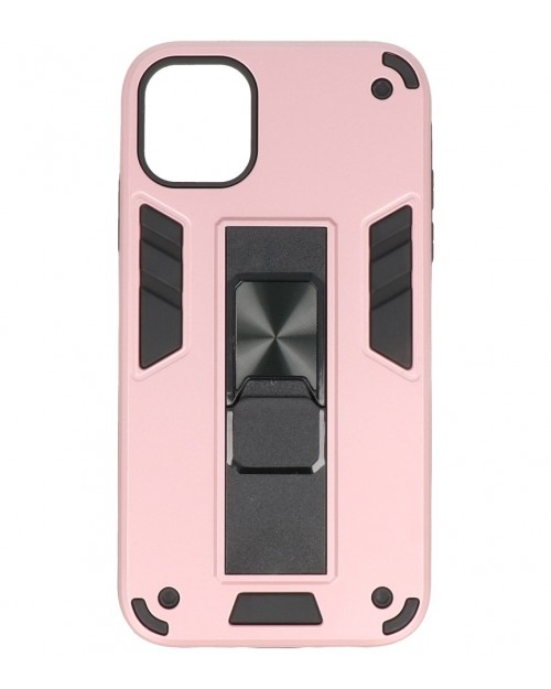 iPhone 11 - Siliconen stand hardcase roze