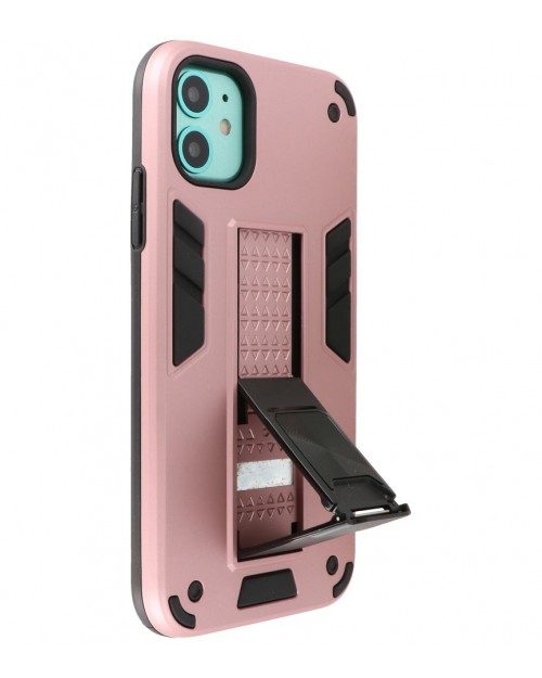 iPhone 11 - Siliconen stand hardcase roze