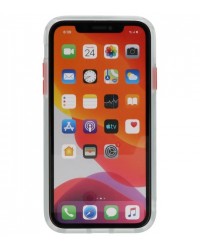 iPhone 11 - Siliconen hardcase combi transparant rood