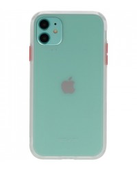 iPhone 11 - Siliconen hardcase combi transparant rood