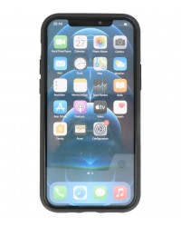 Iphone 12 mini - Siliconen hardcase stand zwart