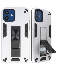 Iphone 12 mini - Siliconen hardcase stand wit
