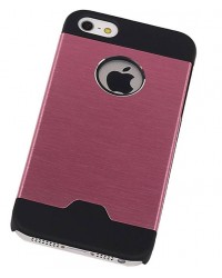 iPhone 5 - Siliconen aluminium hardcase roze