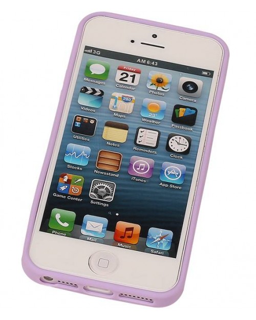 iPhone 5 - Siliconen design stand vlinder paars