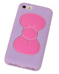  iPhone 5 - Siliconen design stand  butterfly purple