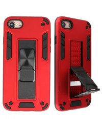 iPhone 7 / 8 / SE 2020 - Siliconen hardcase stand rood