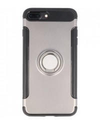 iPhone 7 / 8 Plus - Siliconen pantser ring grijs