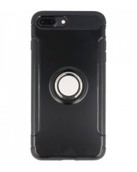iPhone 7 / 8 Plus - Siliconen pantser ring zwart