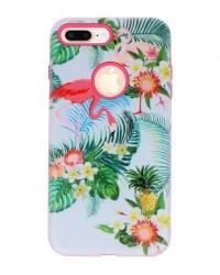 iPhone 7 / 8 Plus - Siliconen design flamingo 
