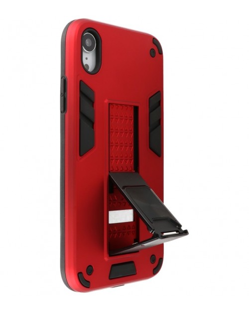 iPhone XR - Siliconen stand hardcase rood