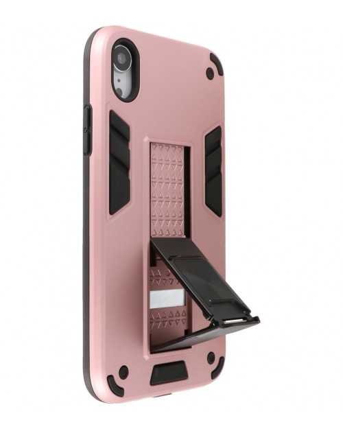 iPhone XR - Siliconen stand hardcase roze