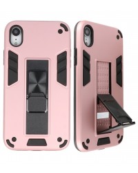 iPhone XR - Siliconen stand hardcase roze