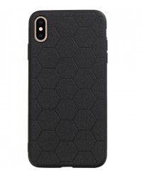 iPhone XS Max - Siliconen hexagon hardcase zwart