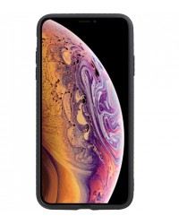 iPhone XS Max - Siliconen gripstand hardcase bruin