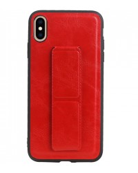 iPhone XS Max - Siliconen gripstand hardcase rood