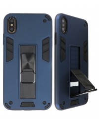iPhone XS Max - Siliconen hardcase stand blauw