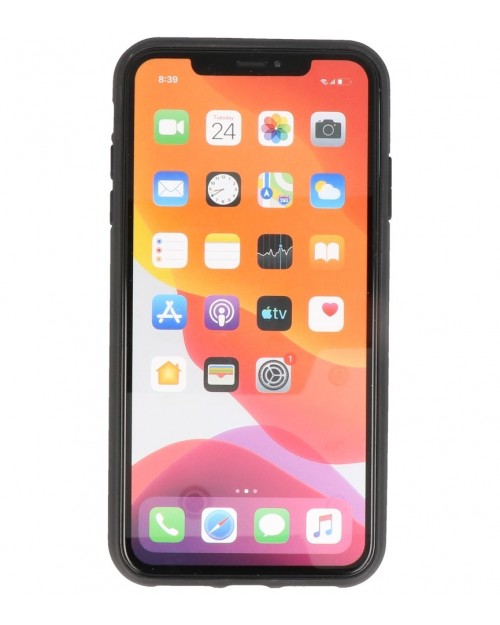iPhone XS Max - Siliconen stand hardcase geel