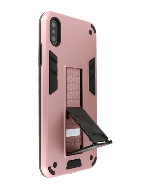 iPhone XS Max - Siliconen stand hardcase roze